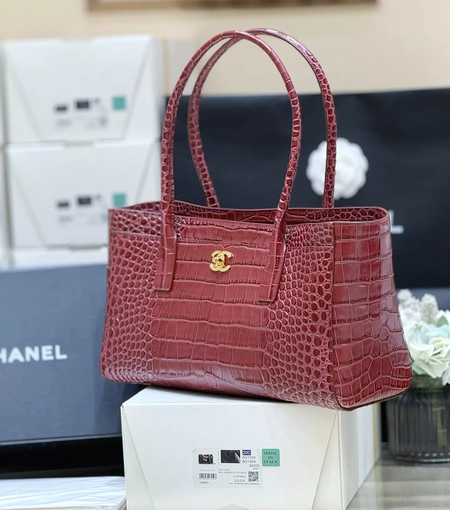 샤넬 세르프 악어무늬 토트백 상세 이미지 3