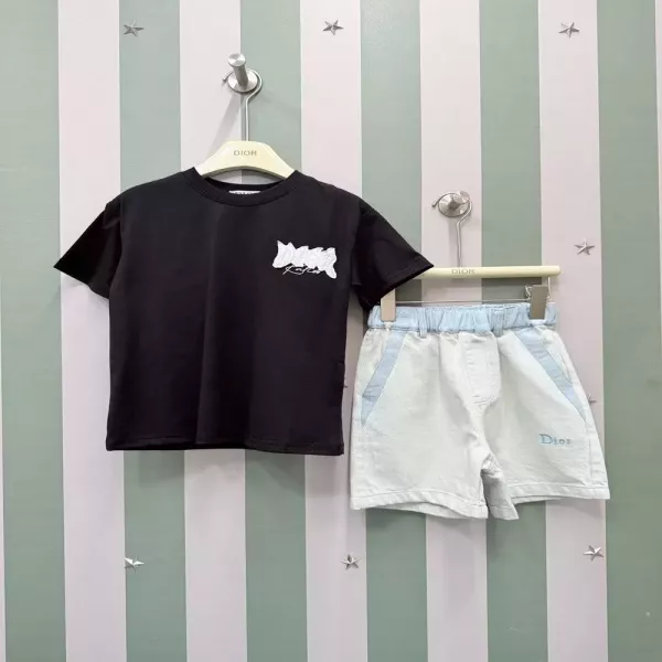 디올 아동용 데님 반바지 세트