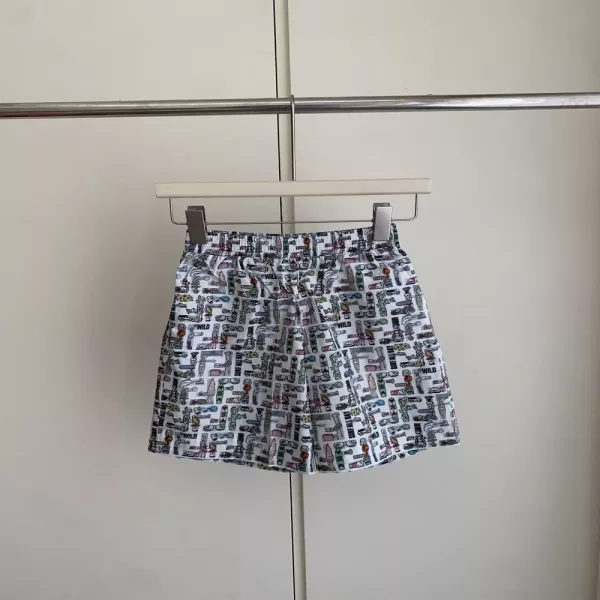 펜디 카툰 바캉스 프린트 아동 반바지