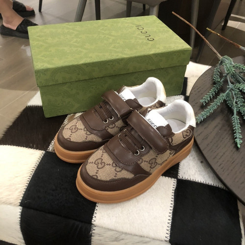구찌 아동용 스트랩 로우탑 스니커즈