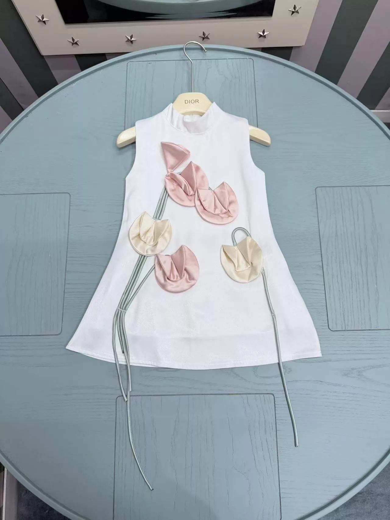 디올 자카드 민소매 원피스 상세 이미지 3