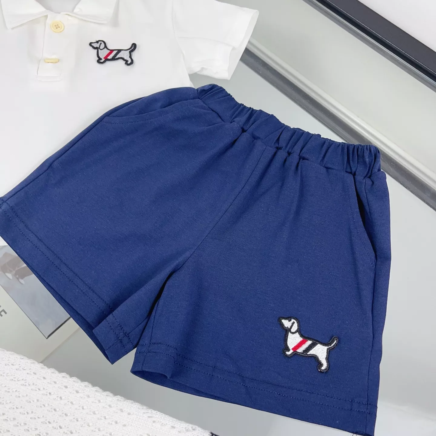 톰브라운 강아지 자수 폴로 상의, 반바지, 중목 양말 세트 상세 이미지 8