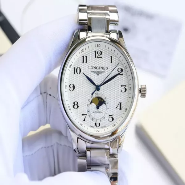 론진 명장 시리즈 문페이즈 메탈 손목시계