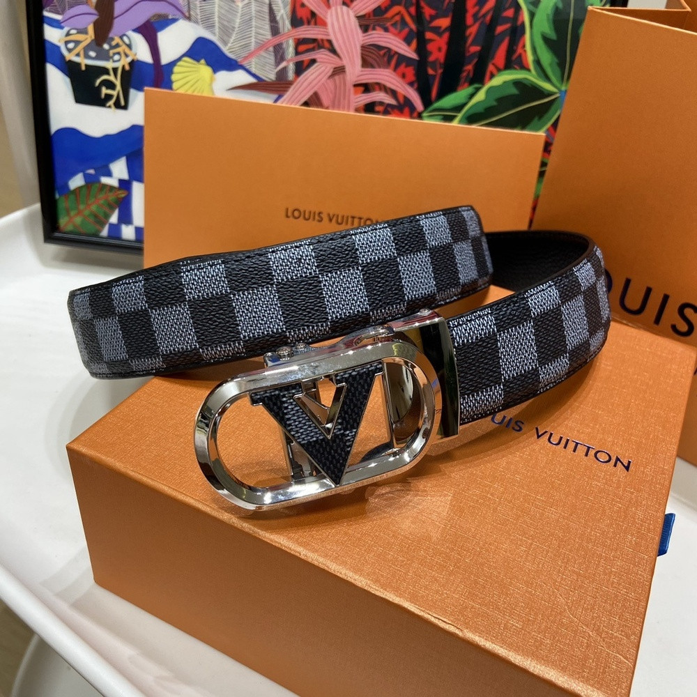 루이비통 LV 카툰 개성 컬러 자동 버클 가죽 벨트