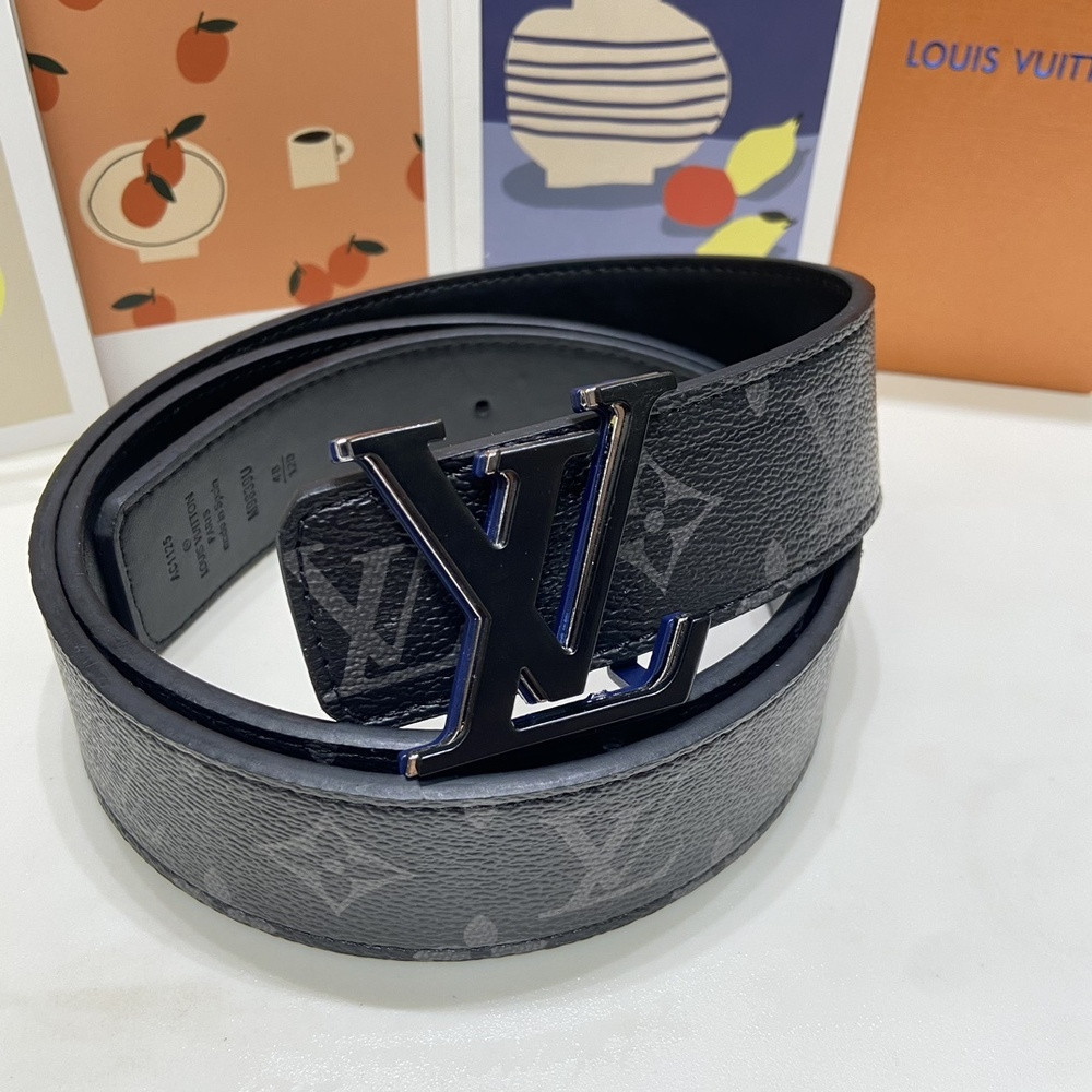 루이비통 LV 모노그램 블랙 가죽 벨트