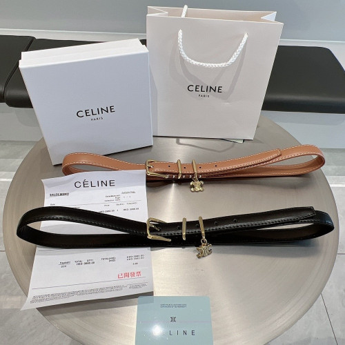 셀린느 웨스턴 18mm 스무스 카프스킨 여성 벨트