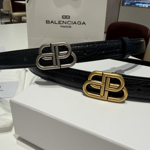발렌시아가 BB 버클 가죽 벨트