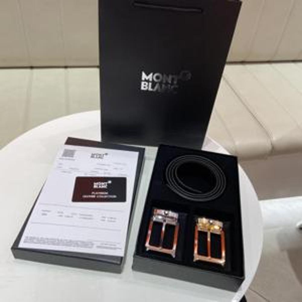 몽블랑 클래식 양면 남성 벨트 세트