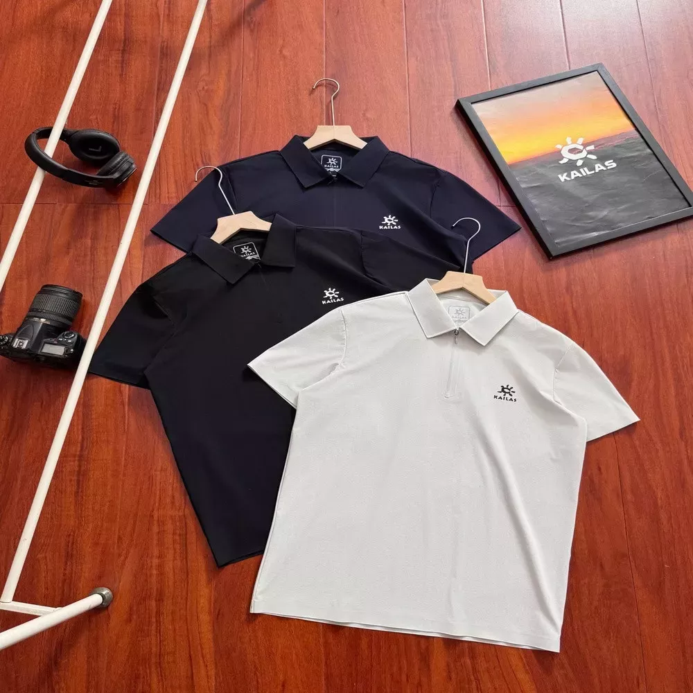 카일라스 반집업 스타일의 아웃도어 반소매 티셔츠