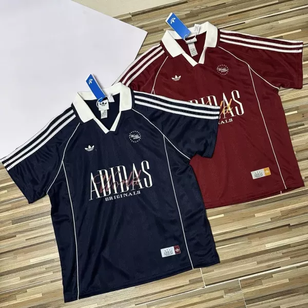 아디다스 복고 축구 스타일 반소매 카라 티셔츠