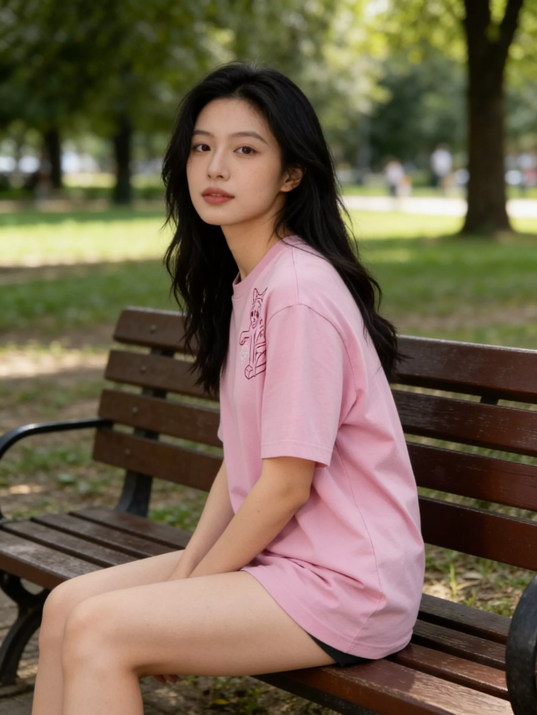 로에베 고양이 자수 로고 루즈핏 반소매 티셔츠 상세 이미지 14