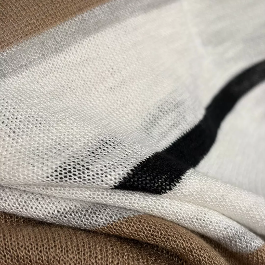 에르메스 승마사 자수 배색 반소매 울 니트 상의 상세 이미지 8