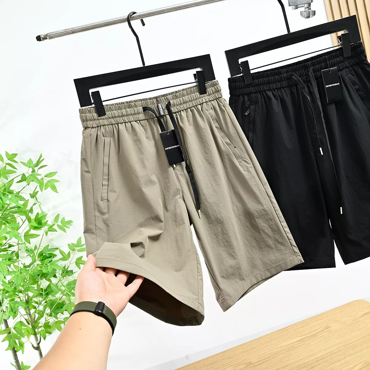 아르마니 남성용 속건 스포츠 캐주얼 하프 팬츠 상세 이미지 4