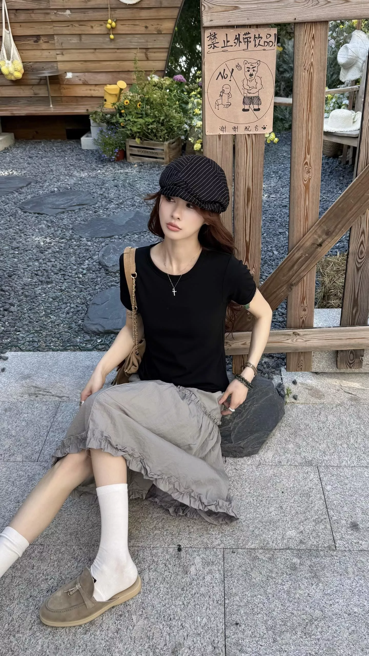 알로요가 백 로고 베이직 크롭 반소매 티셔츠 상세 이미지 50