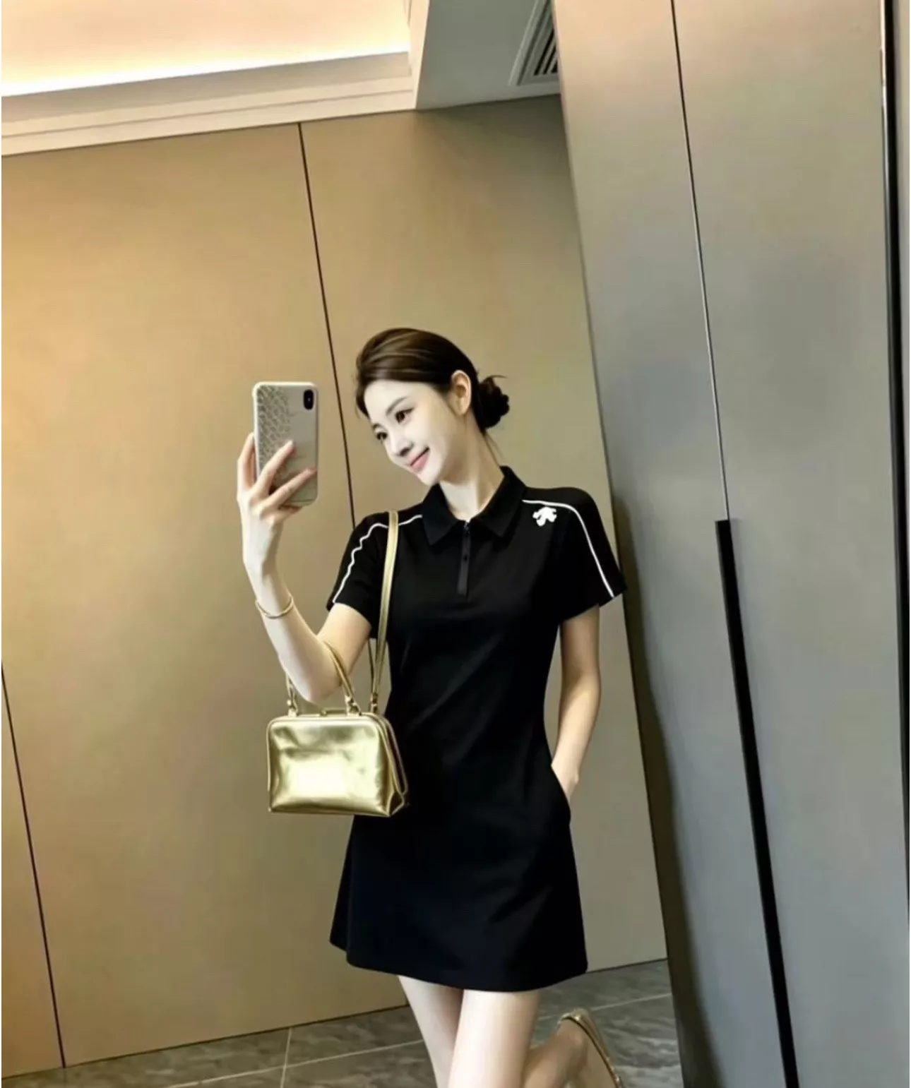 데상트 반집업 폴로 카라 골프 원피스 상세 이미지 27