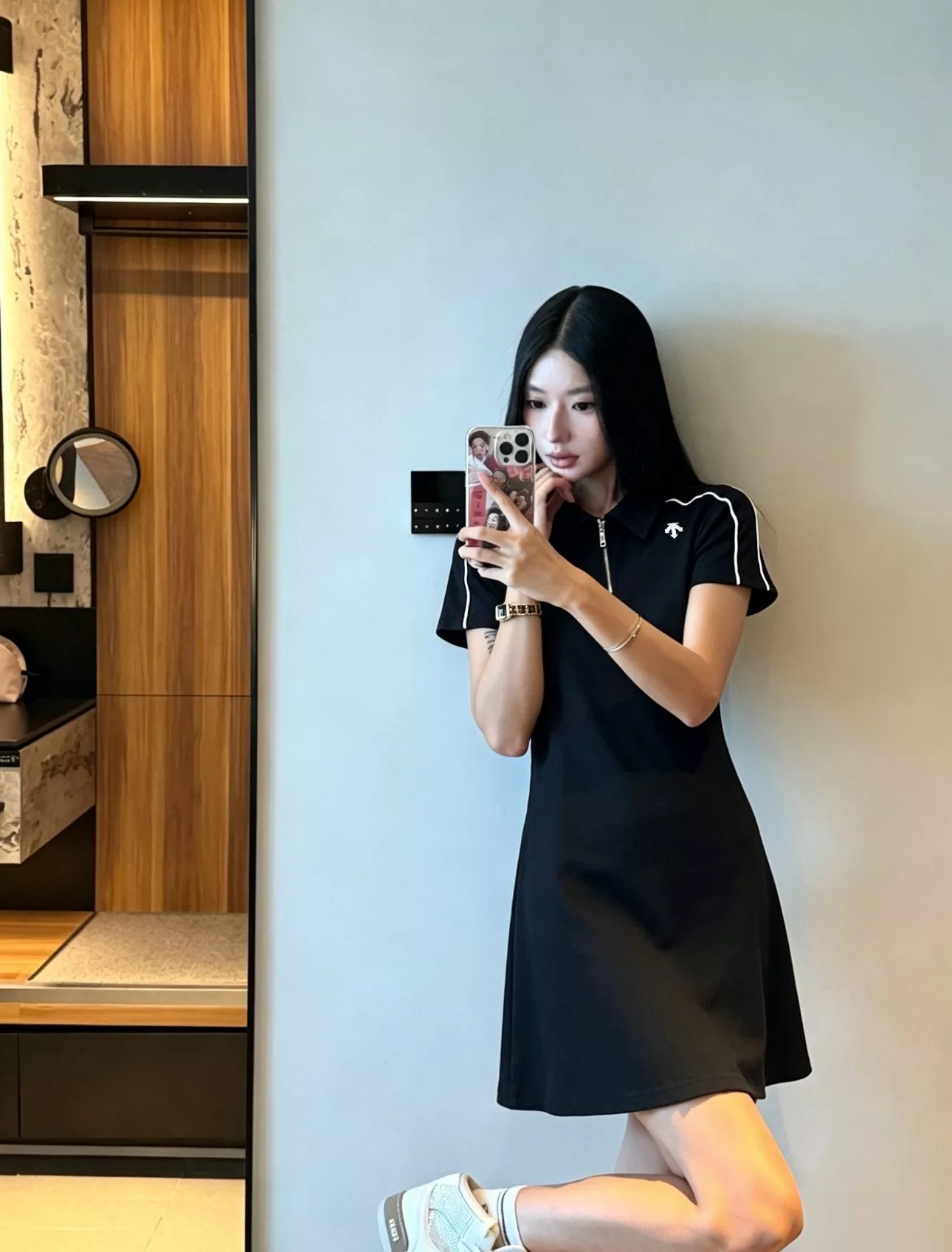 데상트 반집업 폴로 카라 골프 원피스 상세 이미지 9