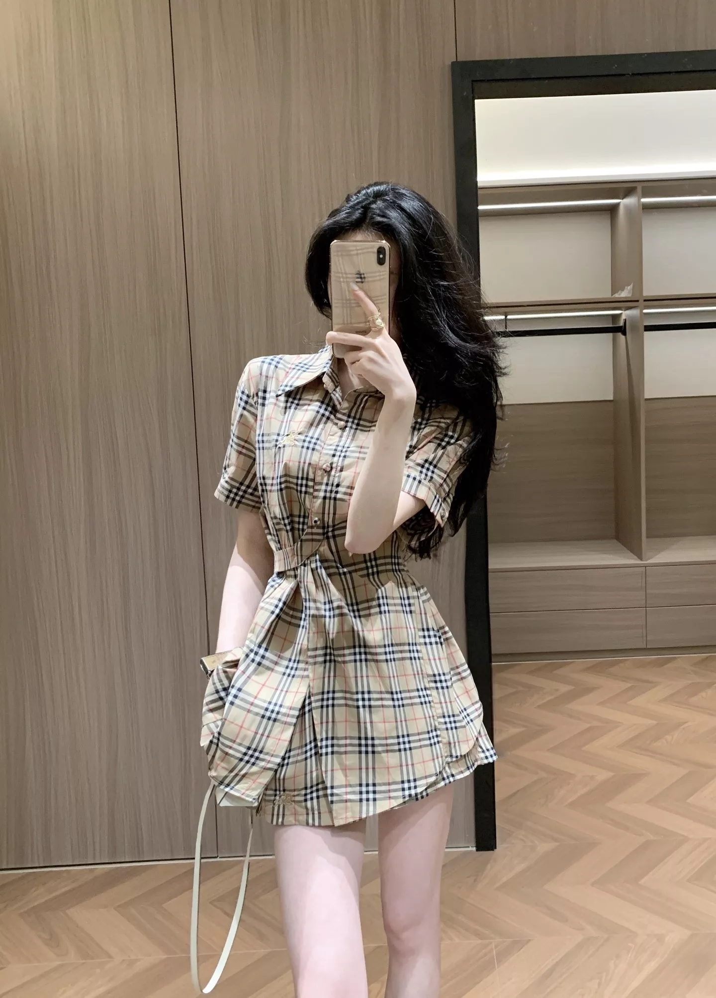버버리 체크 패턴 반소매 셔츠와 쇼츠 세트 상세 이미지 8