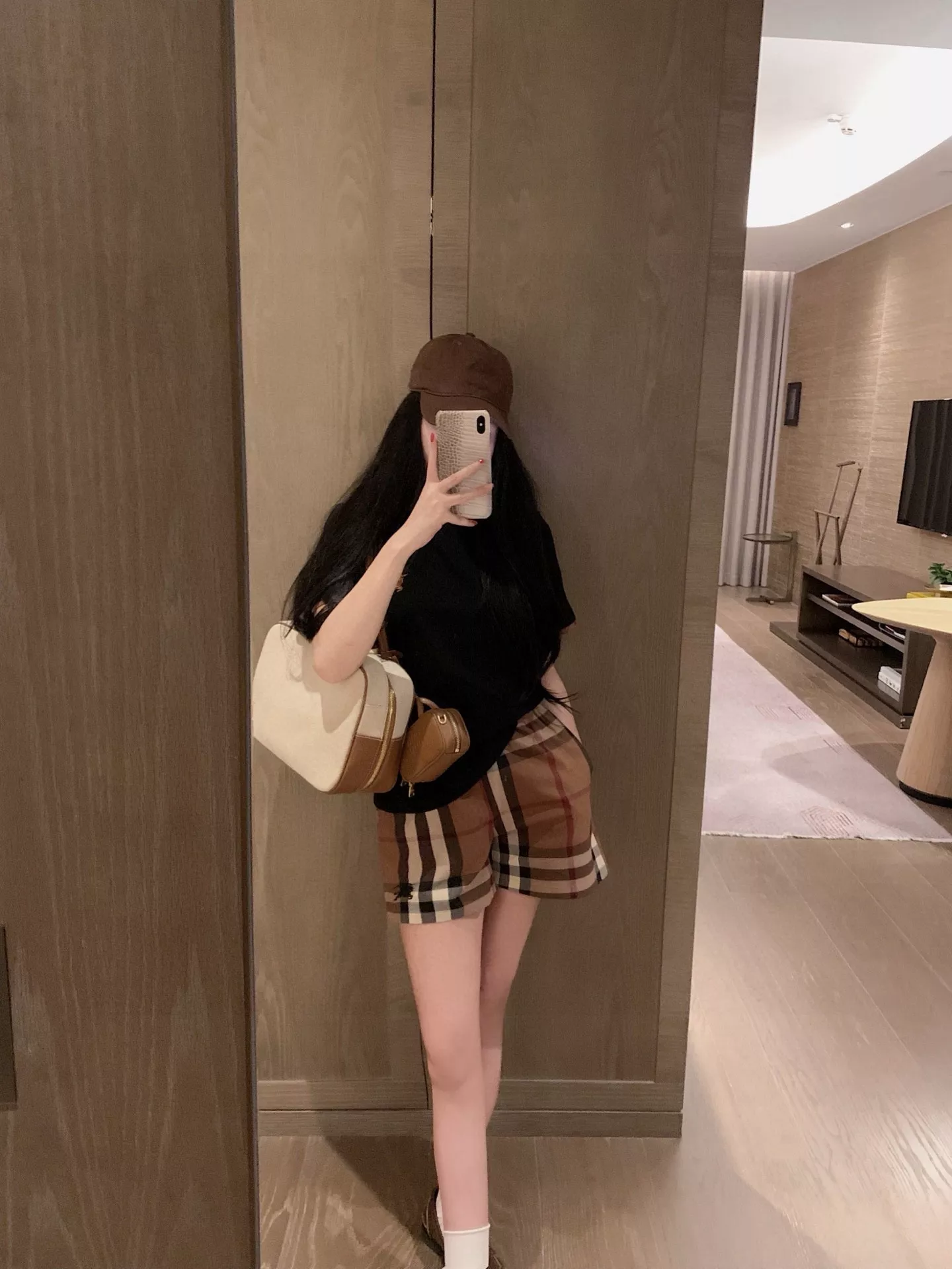 버버리 빈티지 브리티시 체크 반소매 티셔츠와 반바지 세트 상세 이미지 27