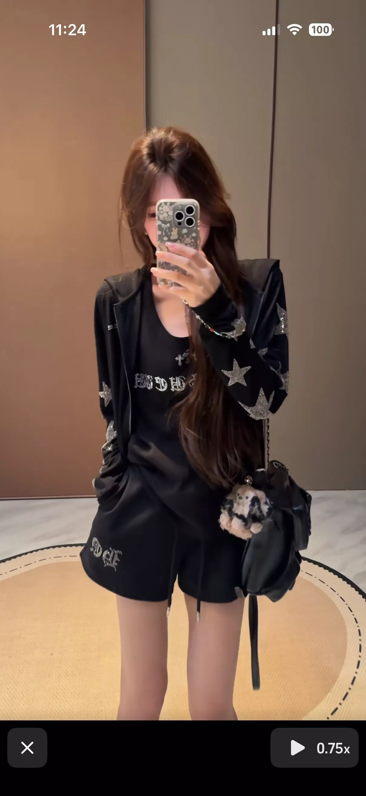 크롬하츠 핫픽스 장식 와플 민소매 상하의 세트 상세 이미지 24