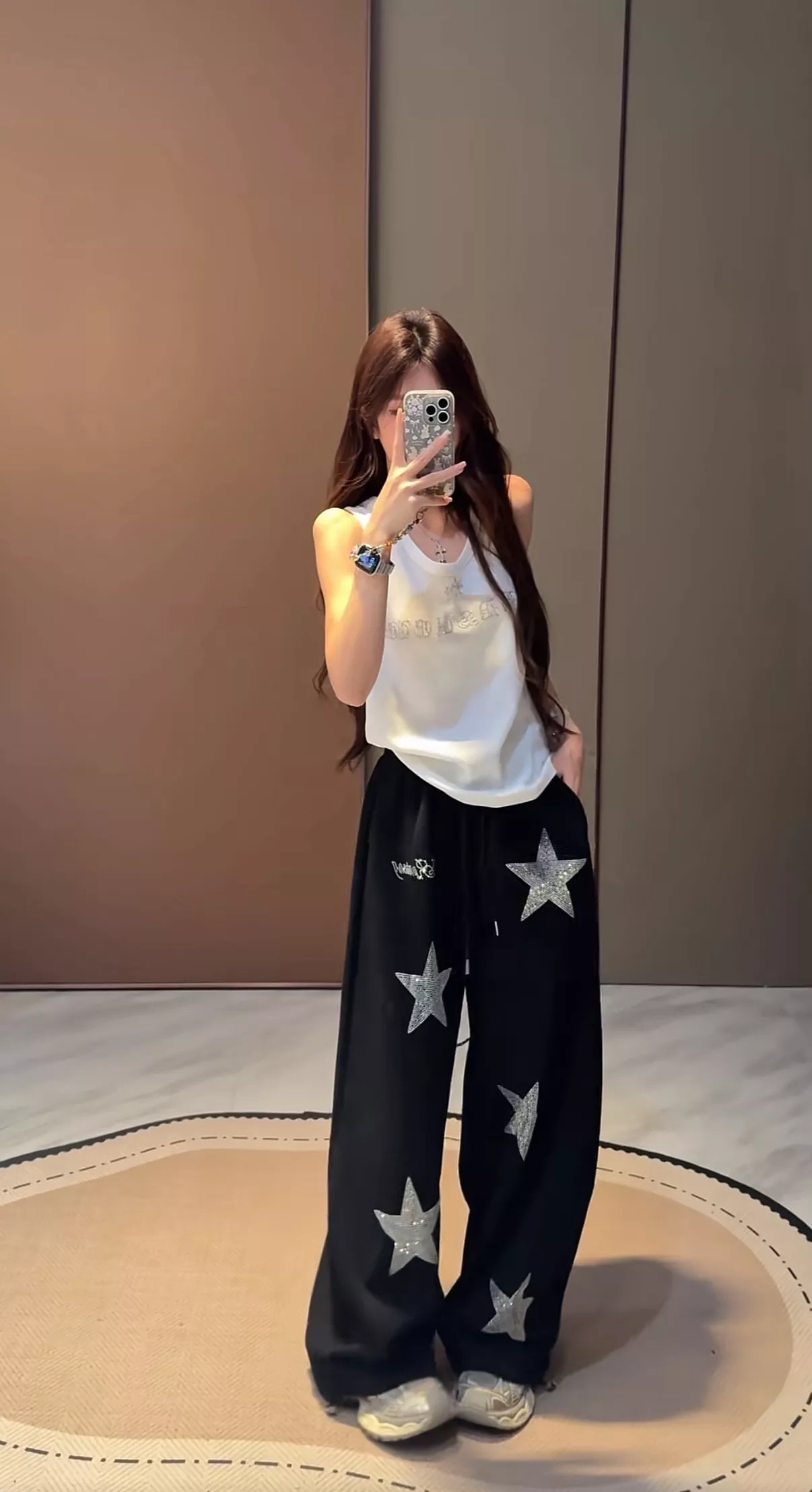 크롬하츠 핫픽스 장식 와플 민소매 상하의 세트 상세 이미지 26