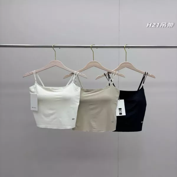 룰루레몬 여성용 내장 브라 민소매 냉감 탑