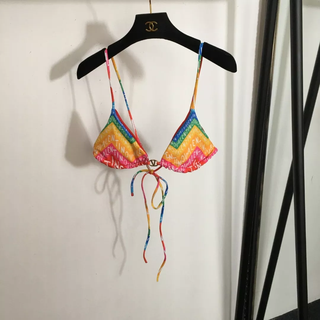 발렌티노 컬러 레터 프린트 분리형 비키니 수영복 세트 상세 이미지 2
