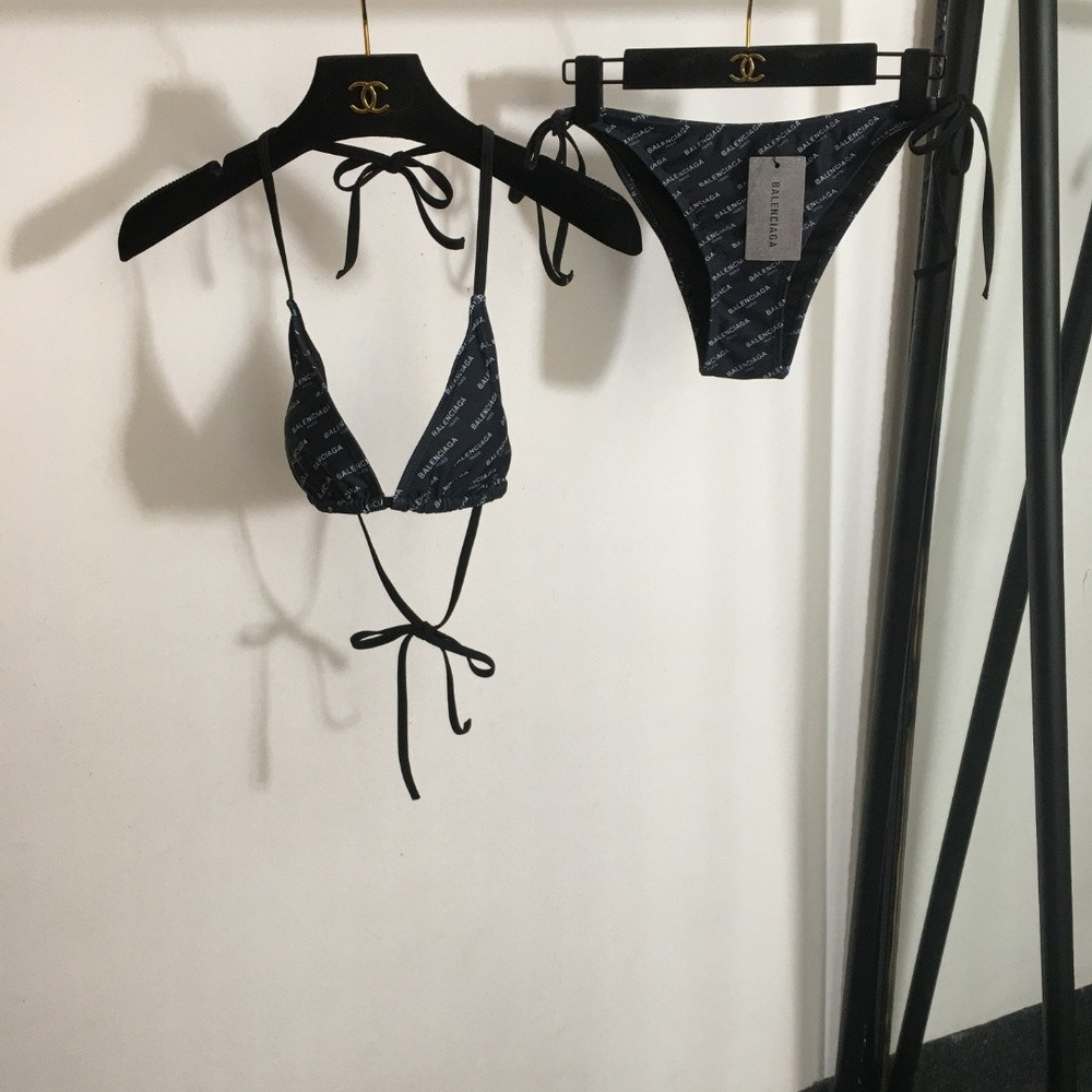 발렌시아가 레터 프린트 분리형 비키니 수영복 세트