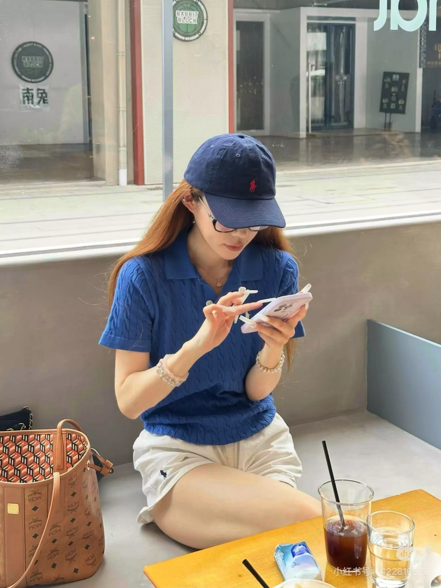랄프로렌 꽈배기 조직의 폴로 반소매 니트 상세 이미지 13