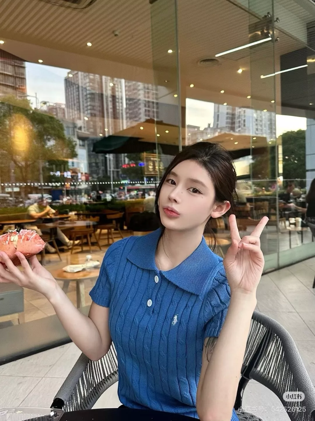 랄프로렌 꽈배기 조직의 폴로 반소매 니트 상세 이미지 19