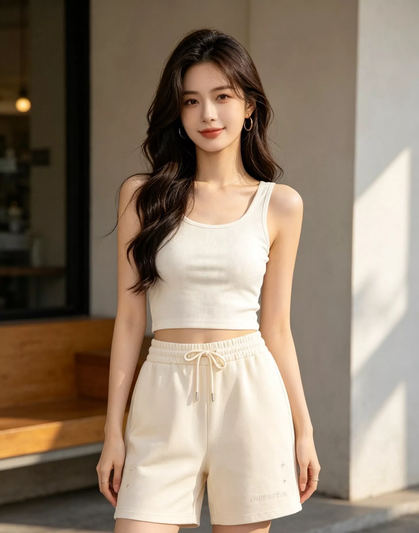 루이비통 로고 자수 디테일 반바지 상세 이미지 16