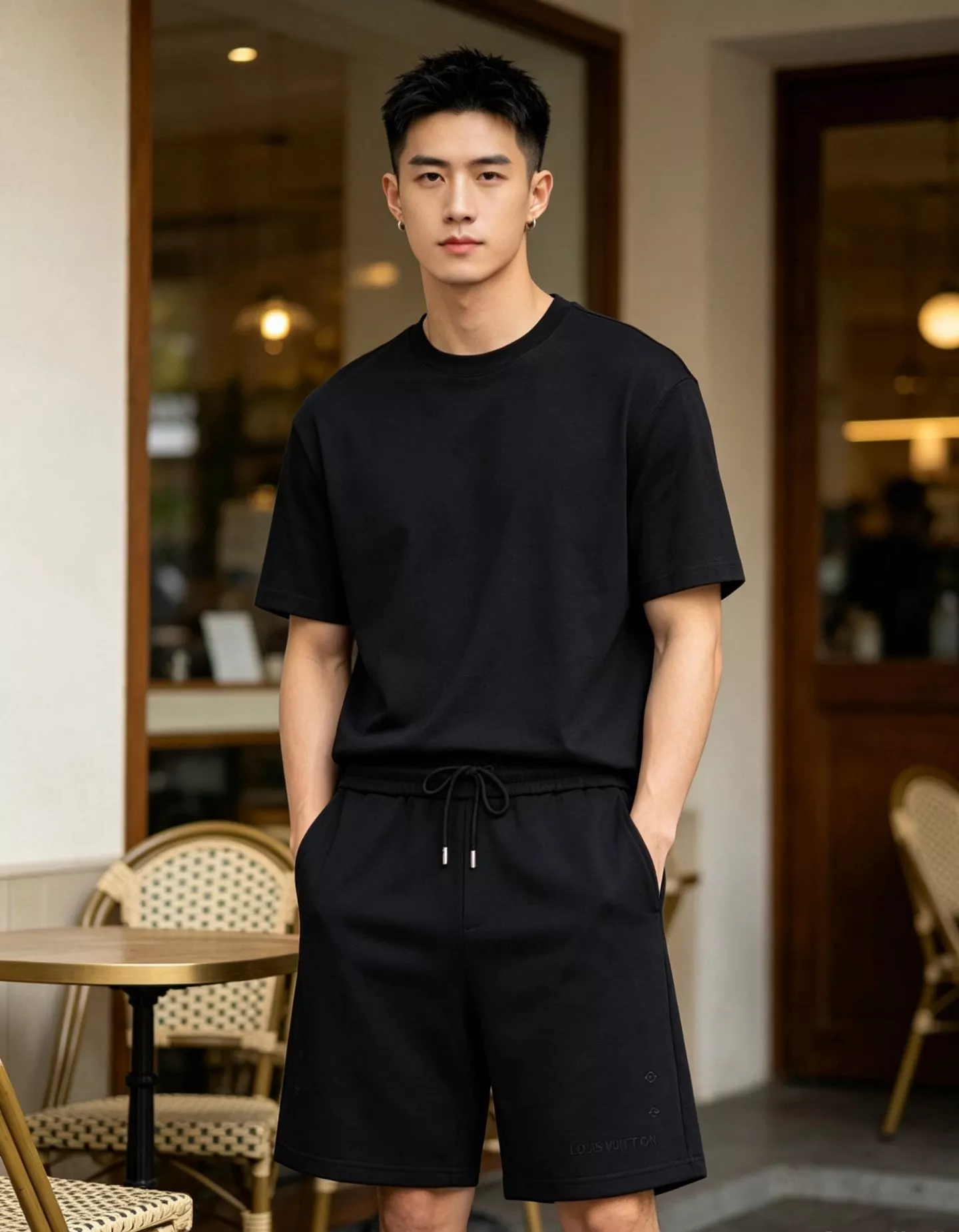 루이비통 로고 자수 하프 팬츠 상세 이미지 11