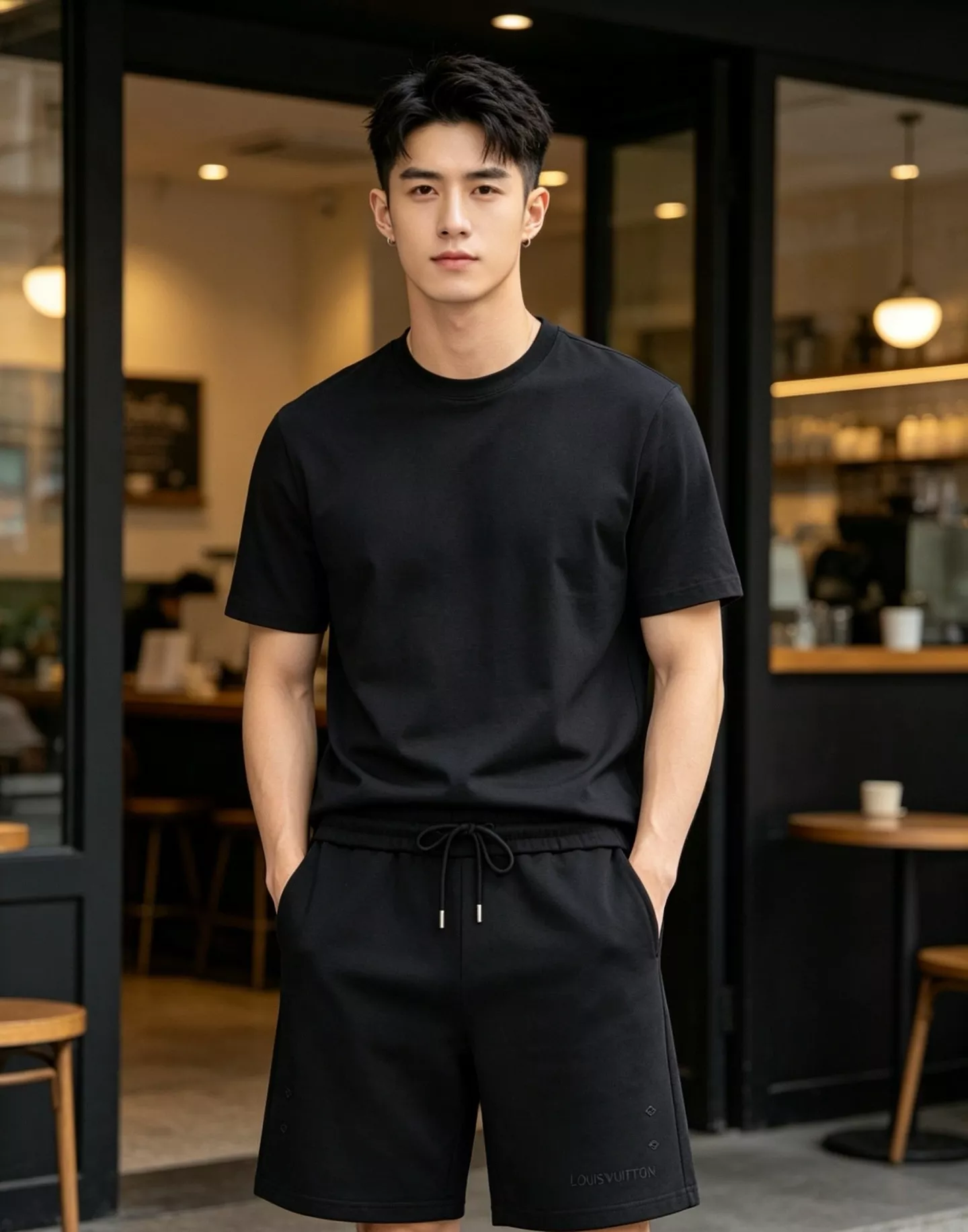 루이비통 로고 자수 하프 팬츠 상세 이미지 16