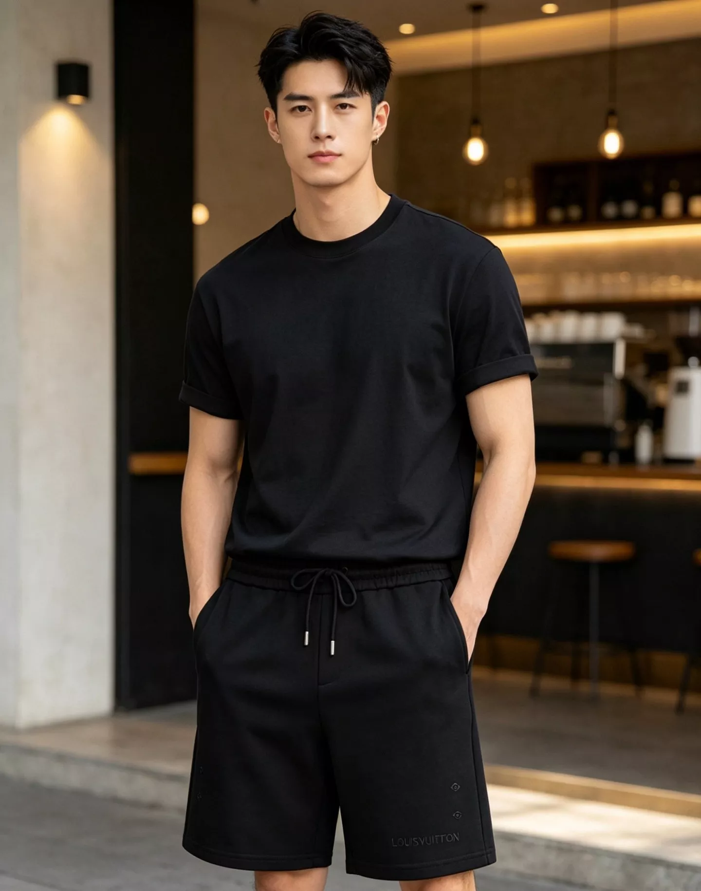 루이비통 로고 자수 하프 팬츠 상세 이미지 18
