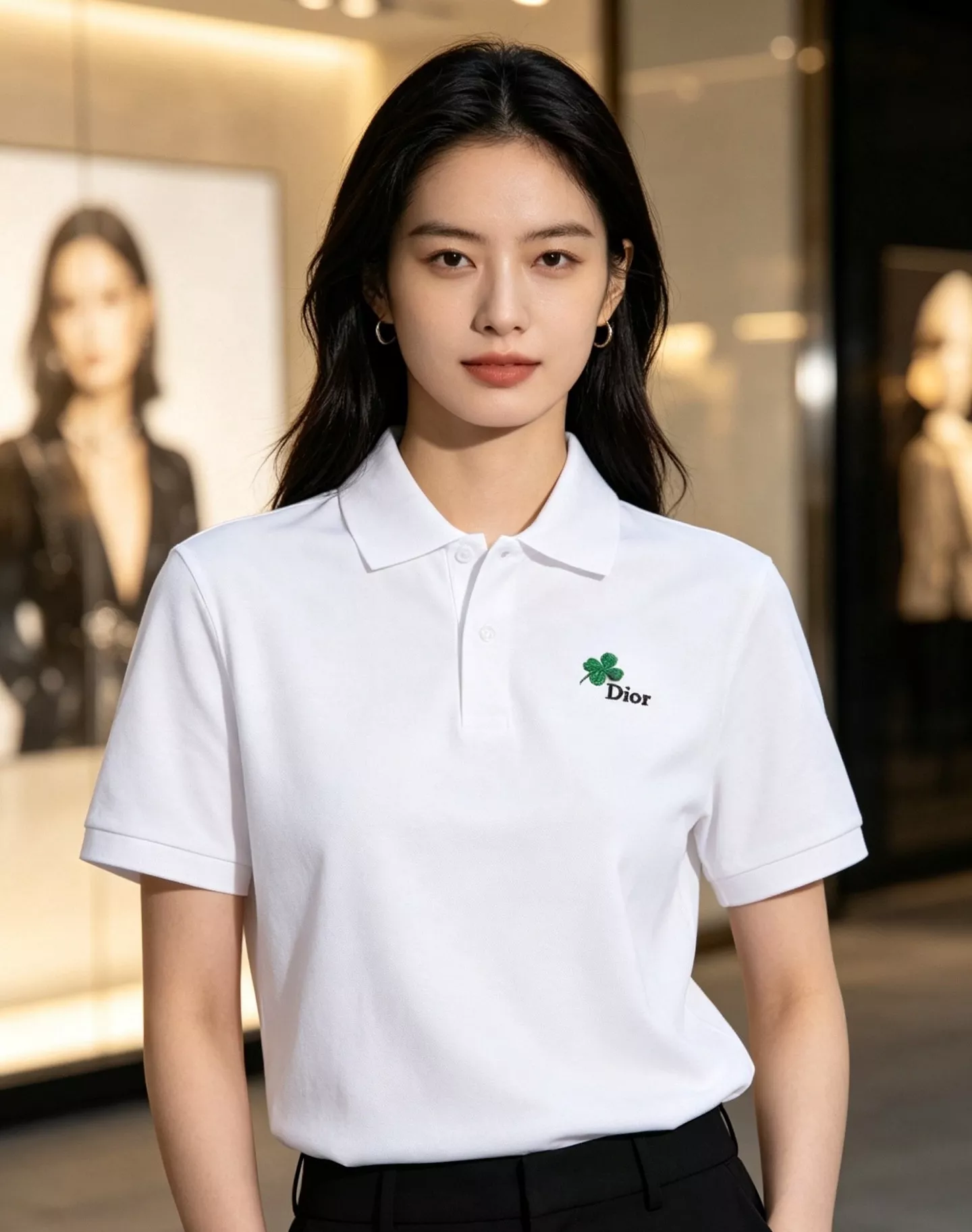 디올 네잎클로버 자수 레터링 반소매 폴로 셔츠 상세 이미지 19