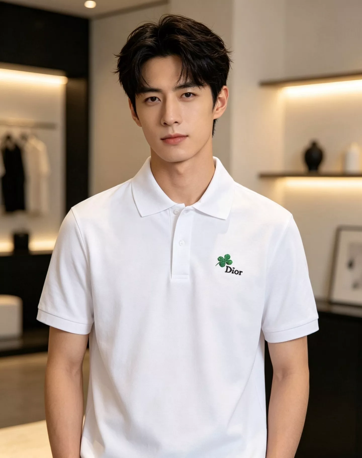 디올 네잎클로버 자수 레터링 반소매 폴로 셔츠 상세 이미지 18