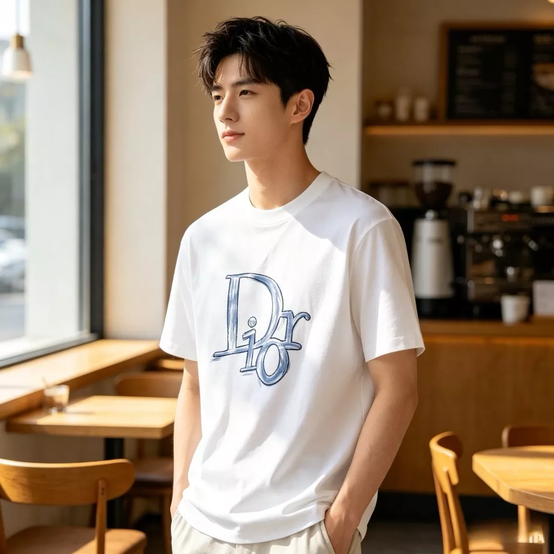 디올 자수 디테일이 돋보이는 반소매 티셔츠 상세 이미지 17