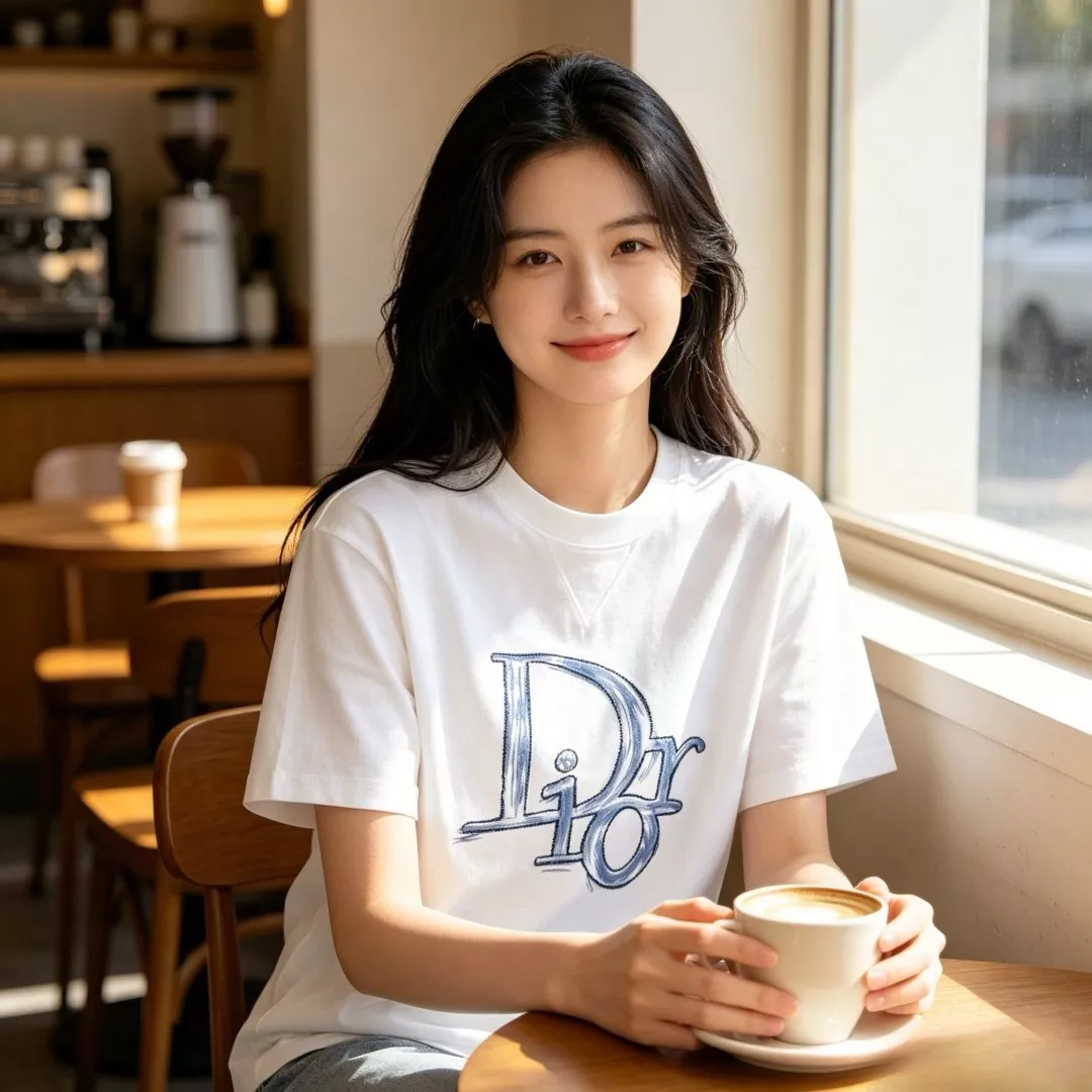 디올 자수 디테일이 돋보이는 반소매 티셔츠 상세 이미지 12
