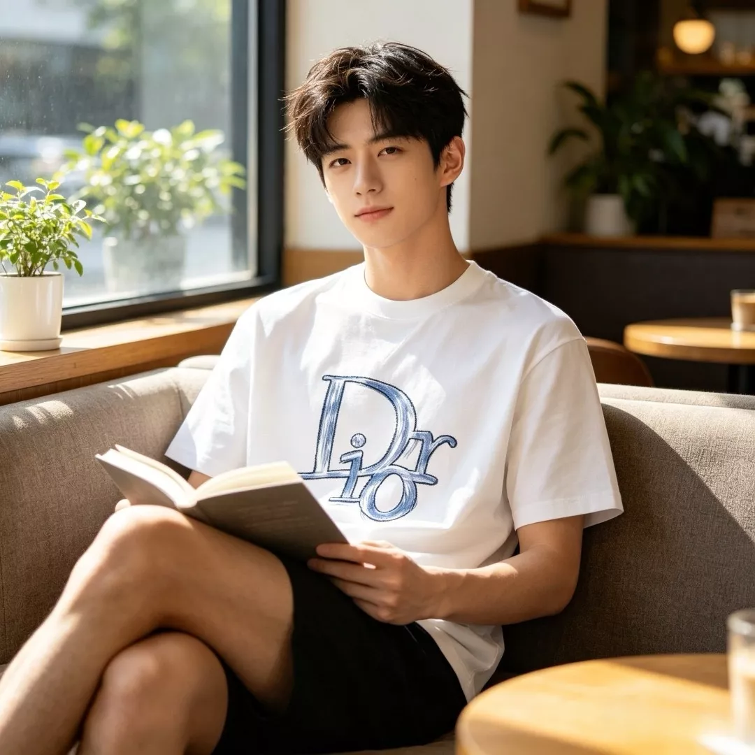 디올 자수 디테일이 돋보이는 반소매 티셔츠 상세 이미지 15