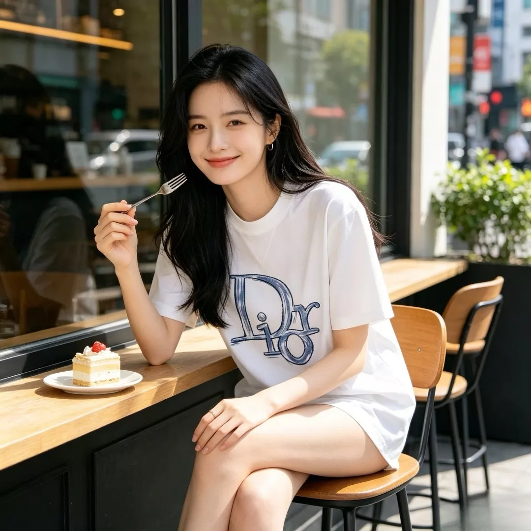디올 자수 디테일이 돋보이는 반소매 티셔츠 상세 이미지 11