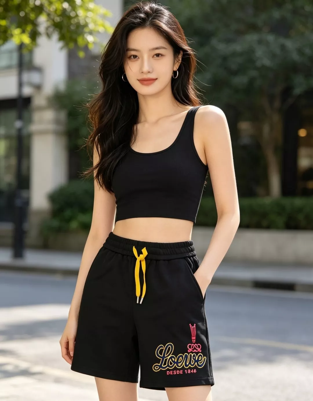 로에베 레터링 타월 패치 자수 쇼츠 상세 이미지 12