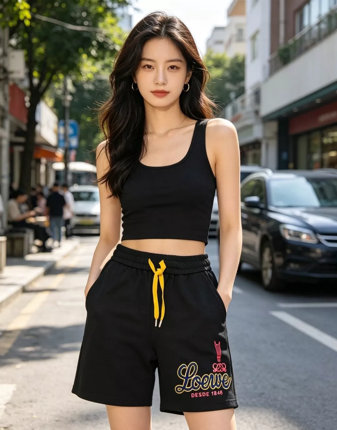 로에베 레터링 타월 패치 자수 쇼츠 상세 이미지 11