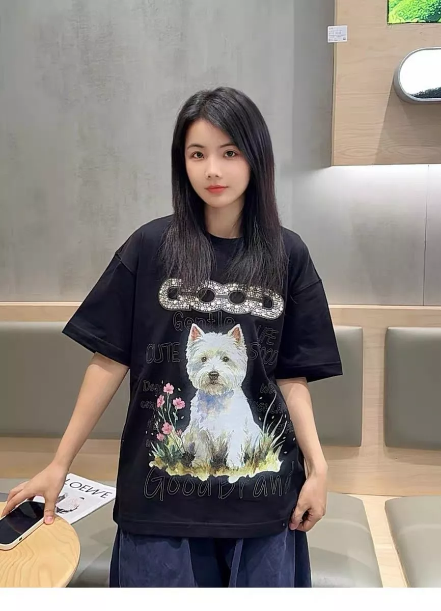 굿브랜드 강아지 글리터 프린팅 반소매 티셔츠 상세 이미지 15