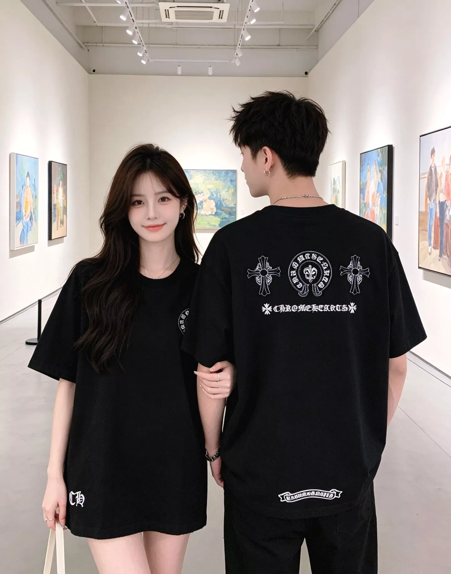 크롬하츠 자수 패치 디테일 반소매 티셔츠 상세 이미지 18
