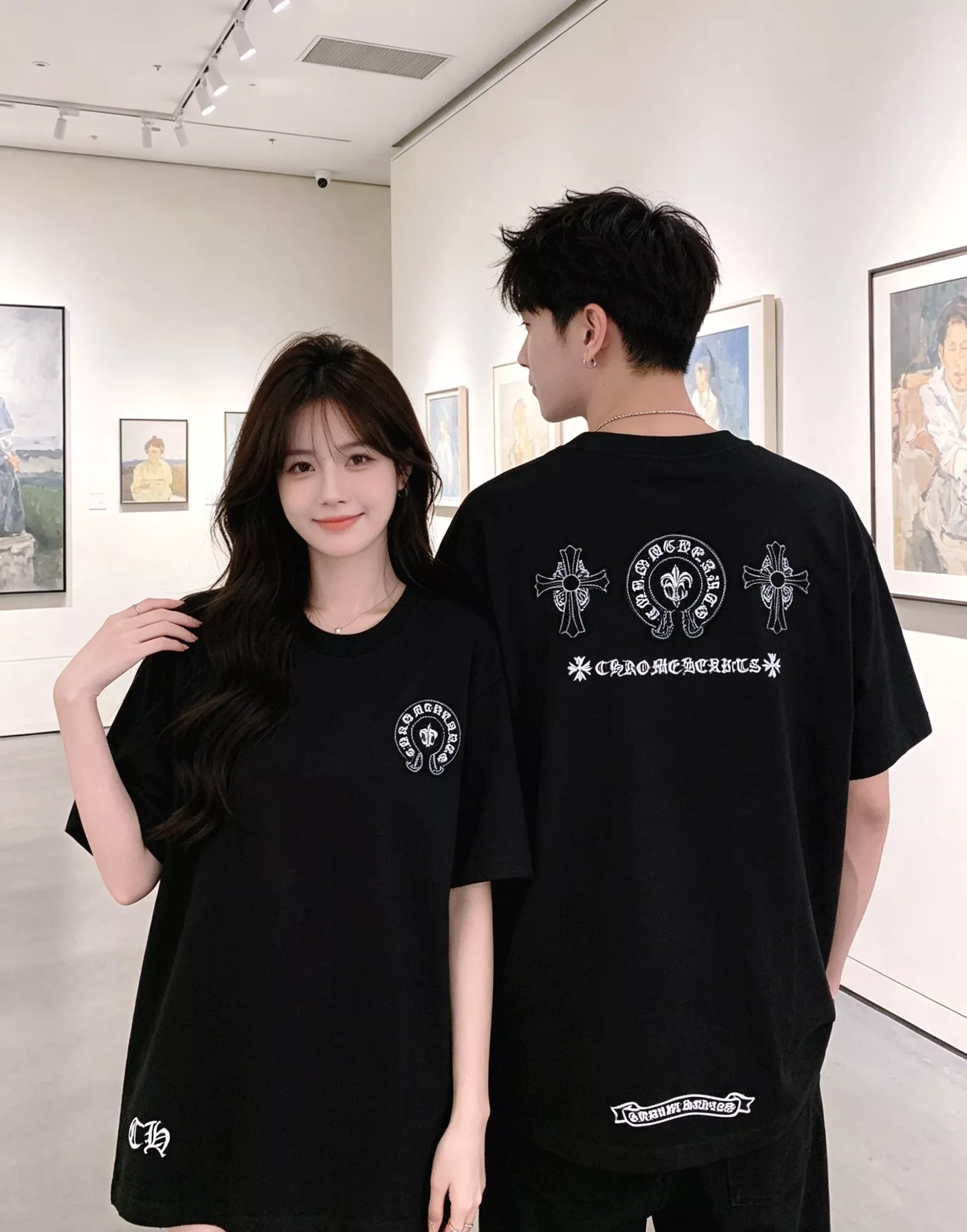 크롬하츠 자수 패치 디테일 반소매 티셔츠 상세 이미지 17