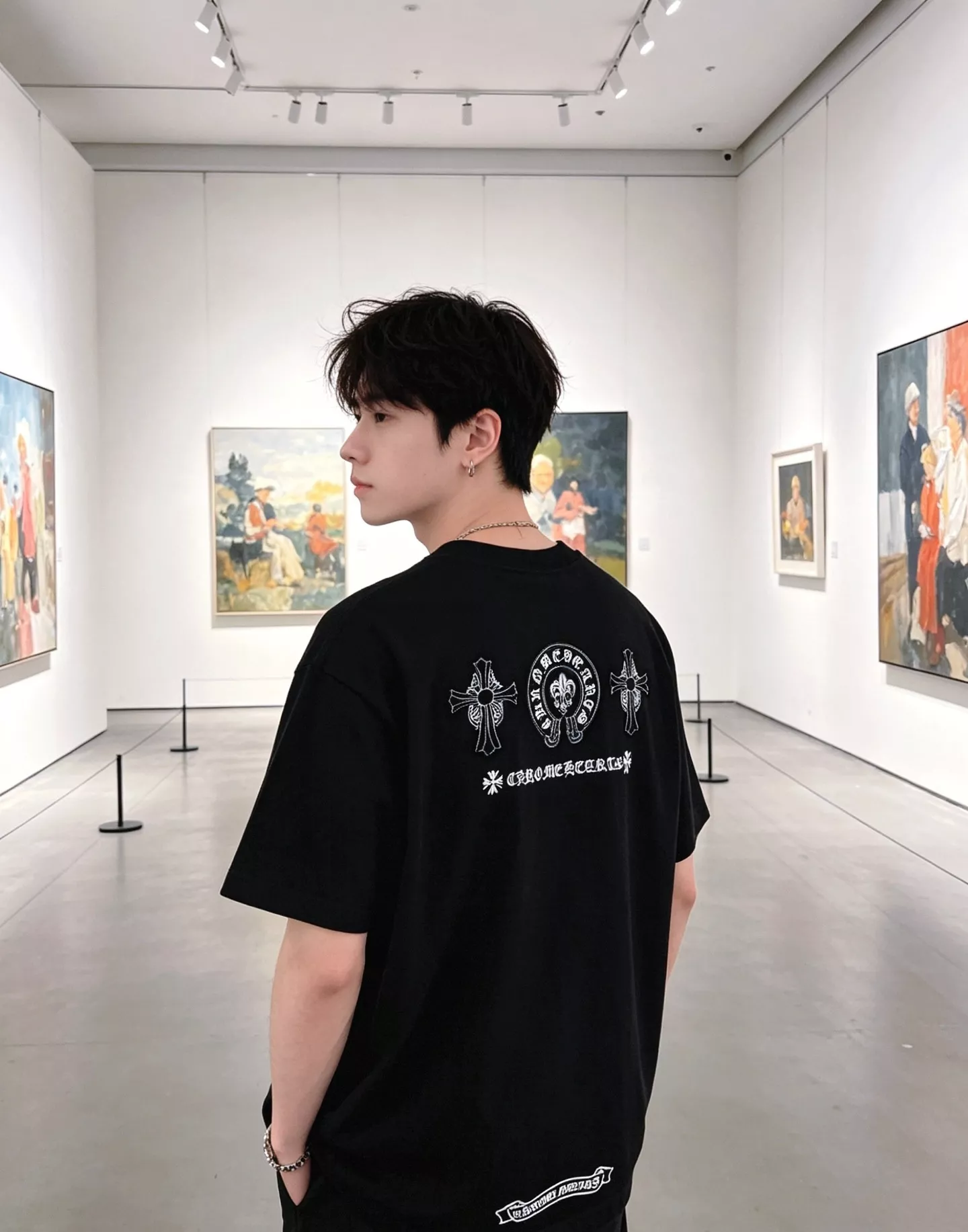크롬하츠 자수 패치 디테일 반소매 티셔츠 상세 이미지 14