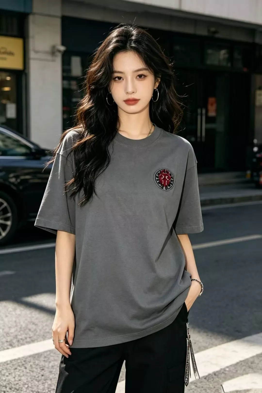 크롬하츠 대검 패치 자수 반소매 티셔츠 상세 이미지 12