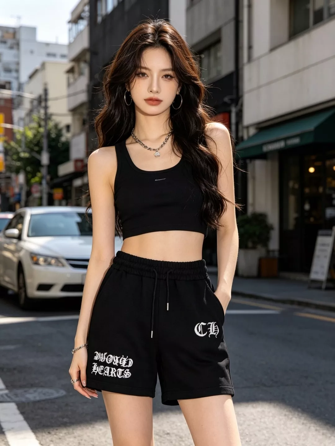 크롬하츠 자수 로고 디테일의 하프 팬츠 상세 이미지 16