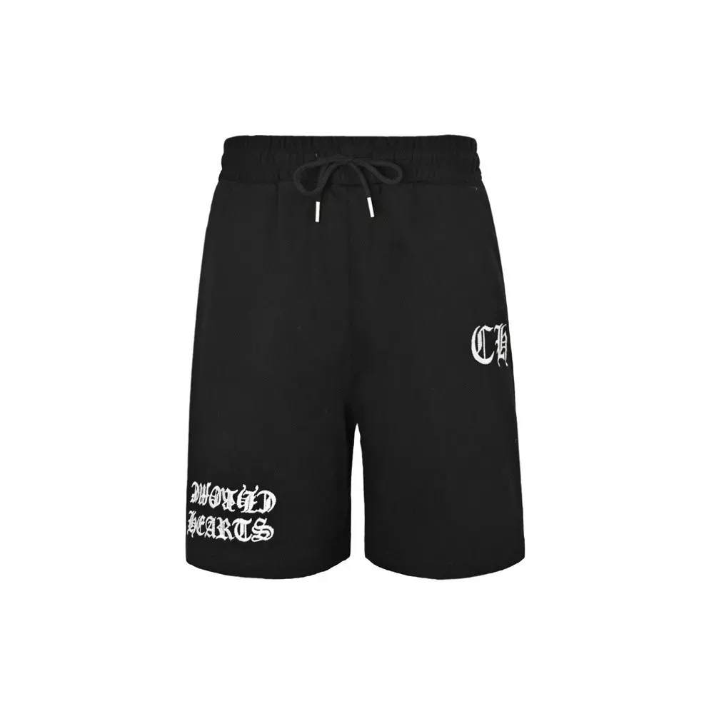 크롬하츠 자수 로고 디테일의 하프 팬츠