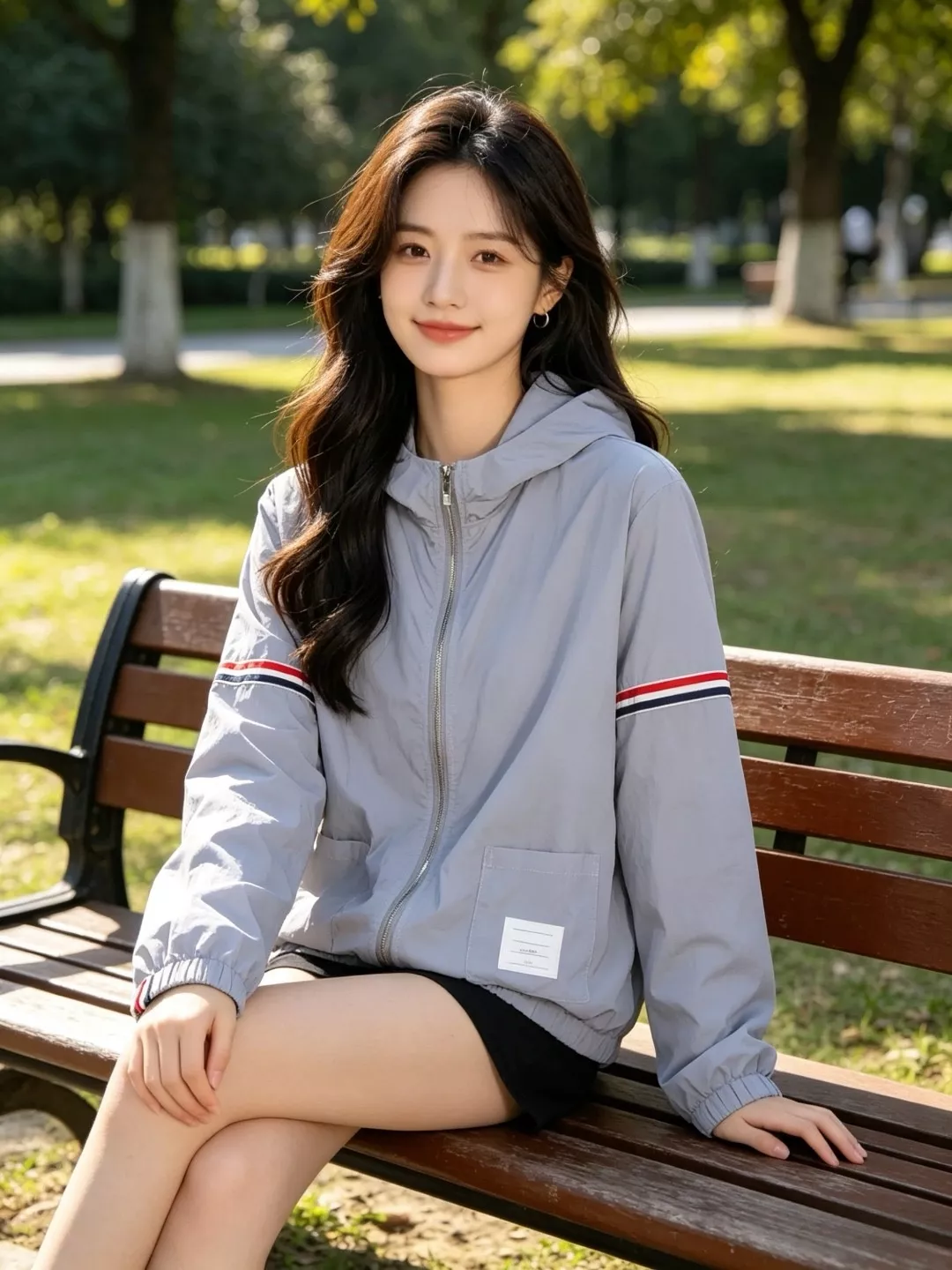 톰브라운 더블 슬리브 스트라이프 경량 자외선 차단 집업 재킷 상세 이미지 12
