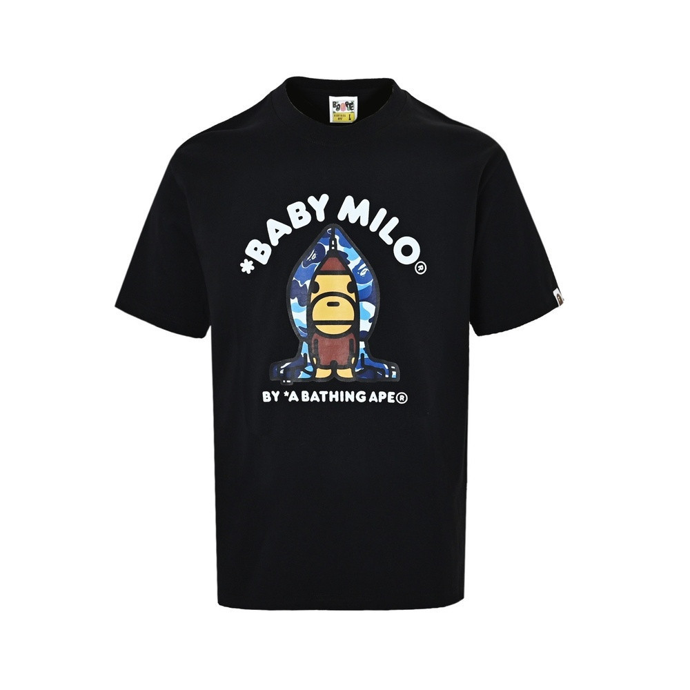 베이프 카툰 베이비 마일로 카모 프린트 반소매 티셔츠